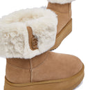 Stivali Donna Imbottiti LIU JO Jane 12 in Suede color Cognac con Risvolto