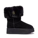 Stivali Donna Imbottiti LIU JO Jane 12 in Suede Nero con Risvolto