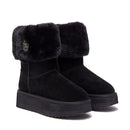 Stivali Donna Imbottiti LIU JO Jane 12 in Suede Nero con Risvolto
