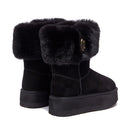 Stivali Donna Imbottiti LIU JO Jane 12 in Suede Nero con Risvolto