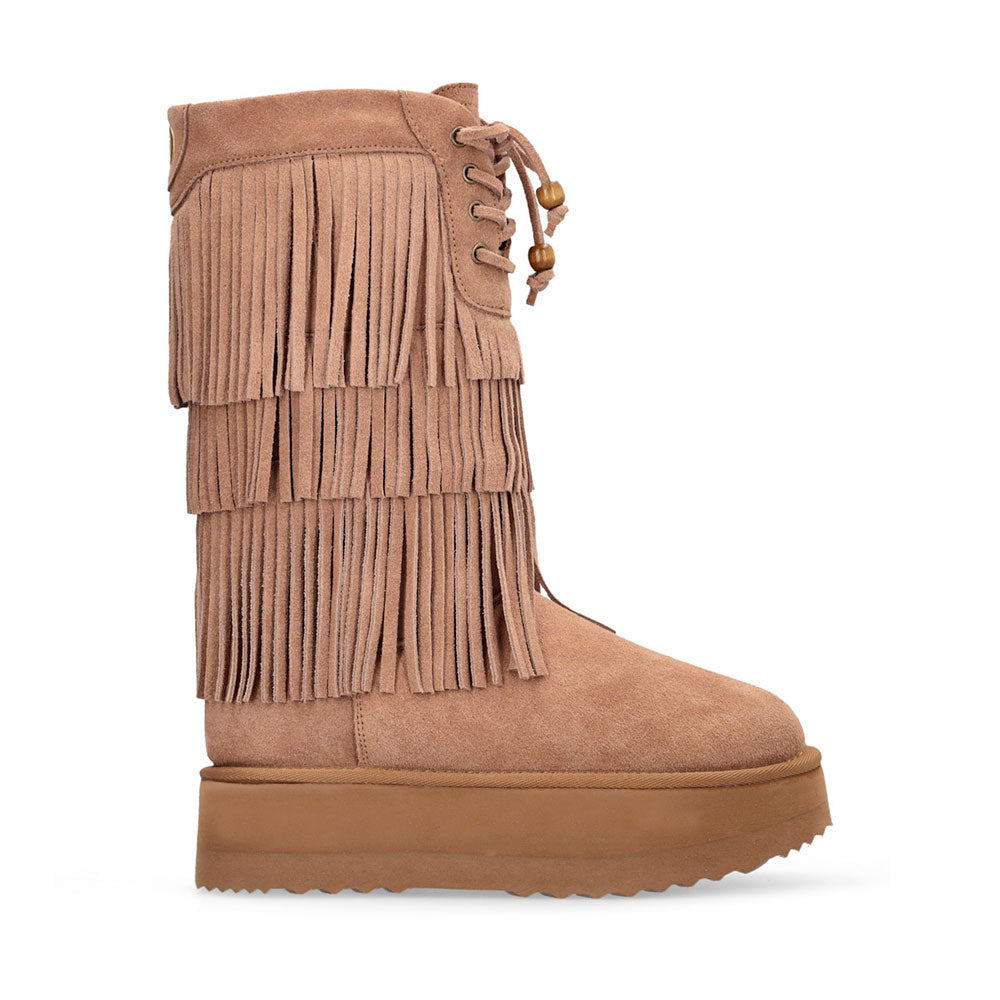 Stivali Donna con Frange LIU JO Jane 16 in Suede color Cognac