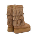 Stivali Donna con Frange LIU JO Jane 16 in Suede color Cognac