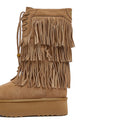 Stivali Donna con Frange LIU JO Jane 16 in Suede color Cognac