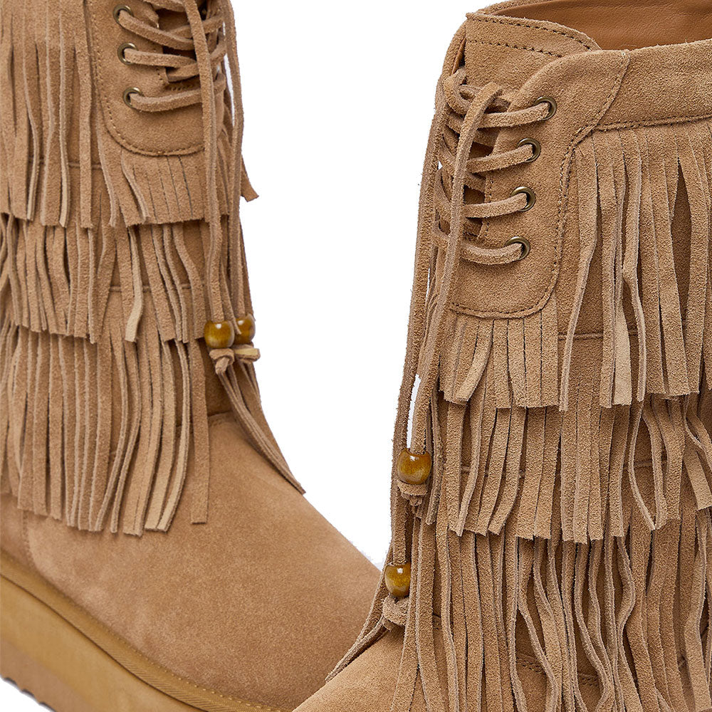 Stivali Donna con Frange LIU JO Jane 16 in Suede color Cognac