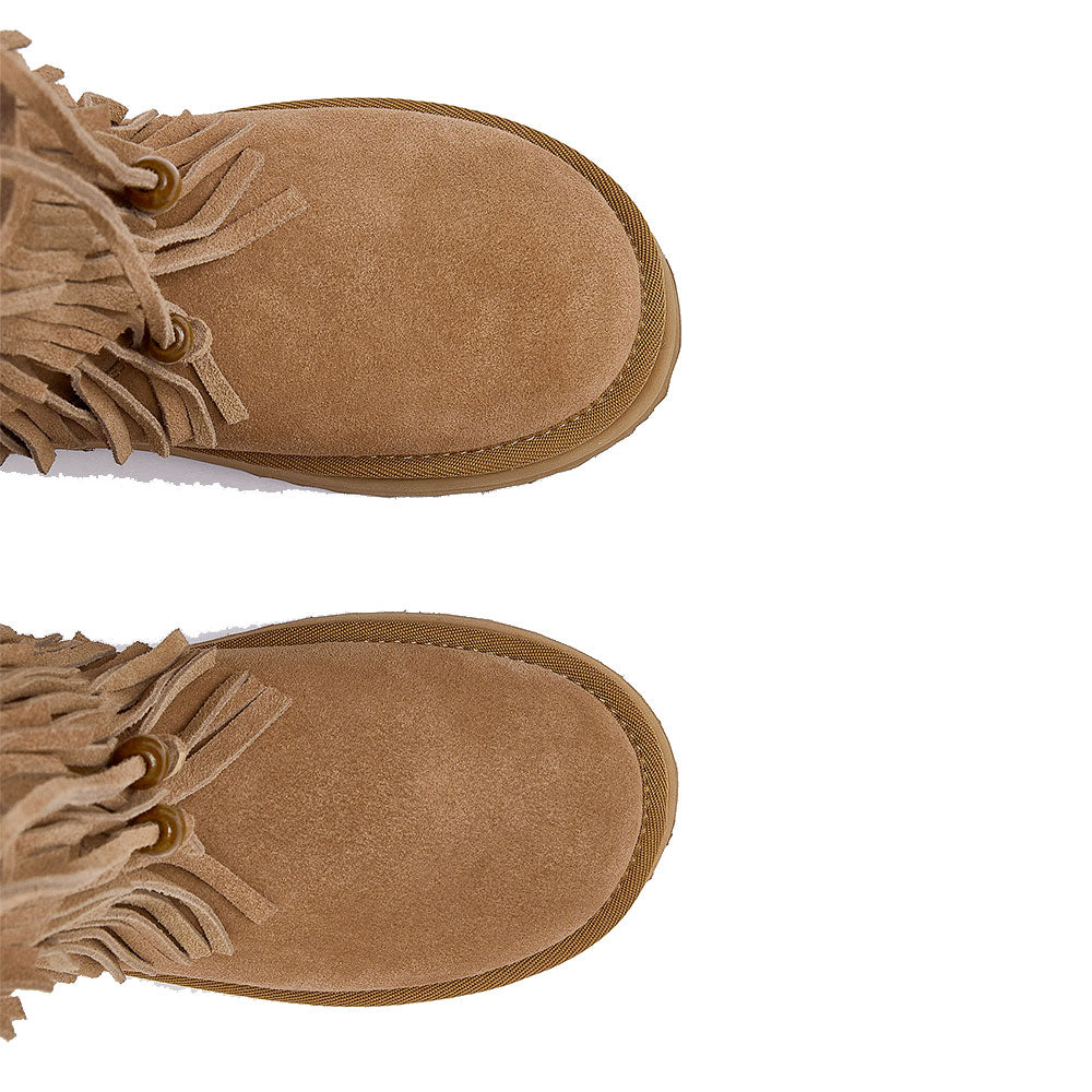 Stivali Donna con Frange LIU JO Jane 16 in Suede color Cognac