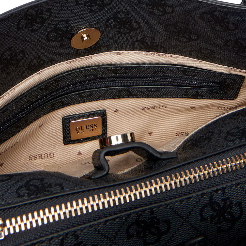 Borsa Donna a Mano GUESS Linea Yvonne Colore Coal Logo