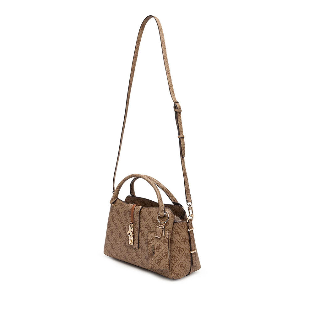Borsa Donna a Mano GUESS Linea Yvonne Colore Latte Logo
