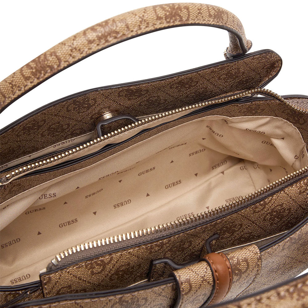 Borsa Donna a Mano GUESS Linea Yvonne Colore Latte Logo