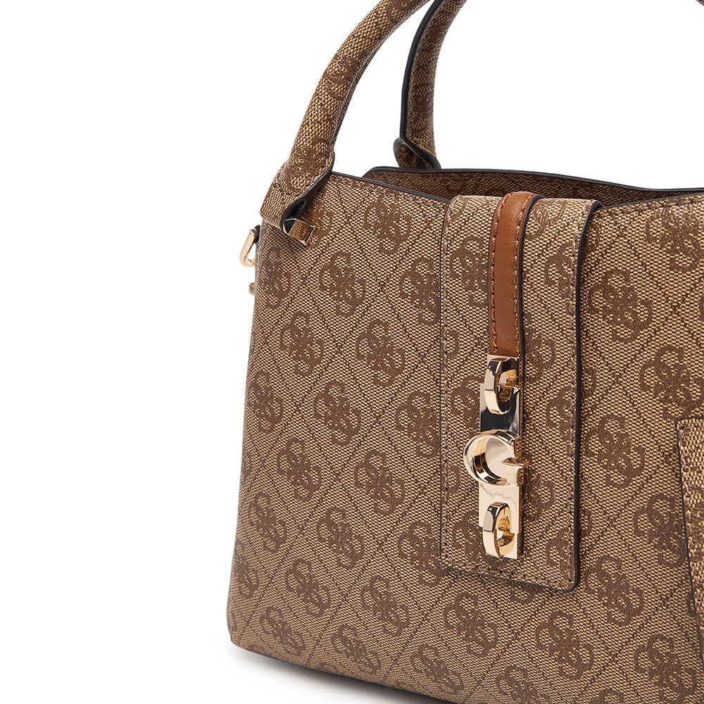 Borsa Donna a Mano GUESS Linea Yvonne Colore Latte Logo