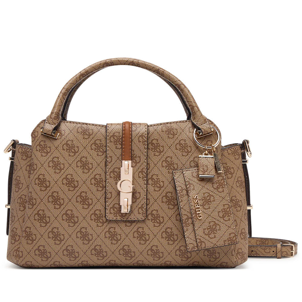 Borsa Donna a Mano GUESS Linea Yvonne Colore Latte Logo