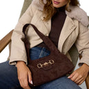 Borsa Donna Hobo a Spalla GUESS Linea Sunset Colore Espresso Misura Small