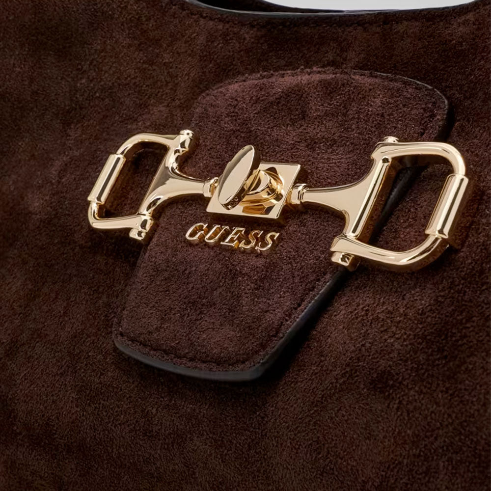 Borsa Donna Hobo a Spalla GUESS Linea Sunset Colore Espresso Misura Small