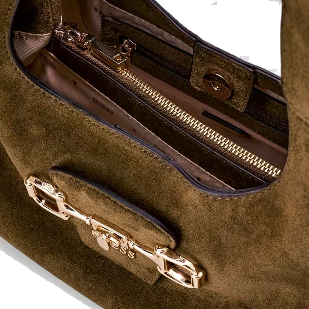 Borsa Donna Hobo a Spalla GUESS Linea Sunset Colore Olive Misura Small