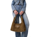 Borsa Donna Hobo a Spalla GUESS Linea Sunset Colore Olive Misura Small