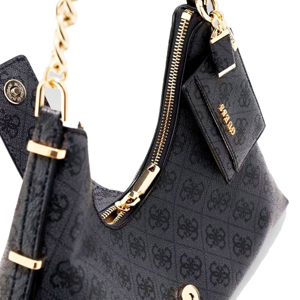 Borsa Donna Hobo a Spalla GUESS Linea Yvonne Colore Coal Logo
