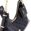Borsa Donna Hobo a Spalla GUESS Linea Yvonne Colore Coal Logo