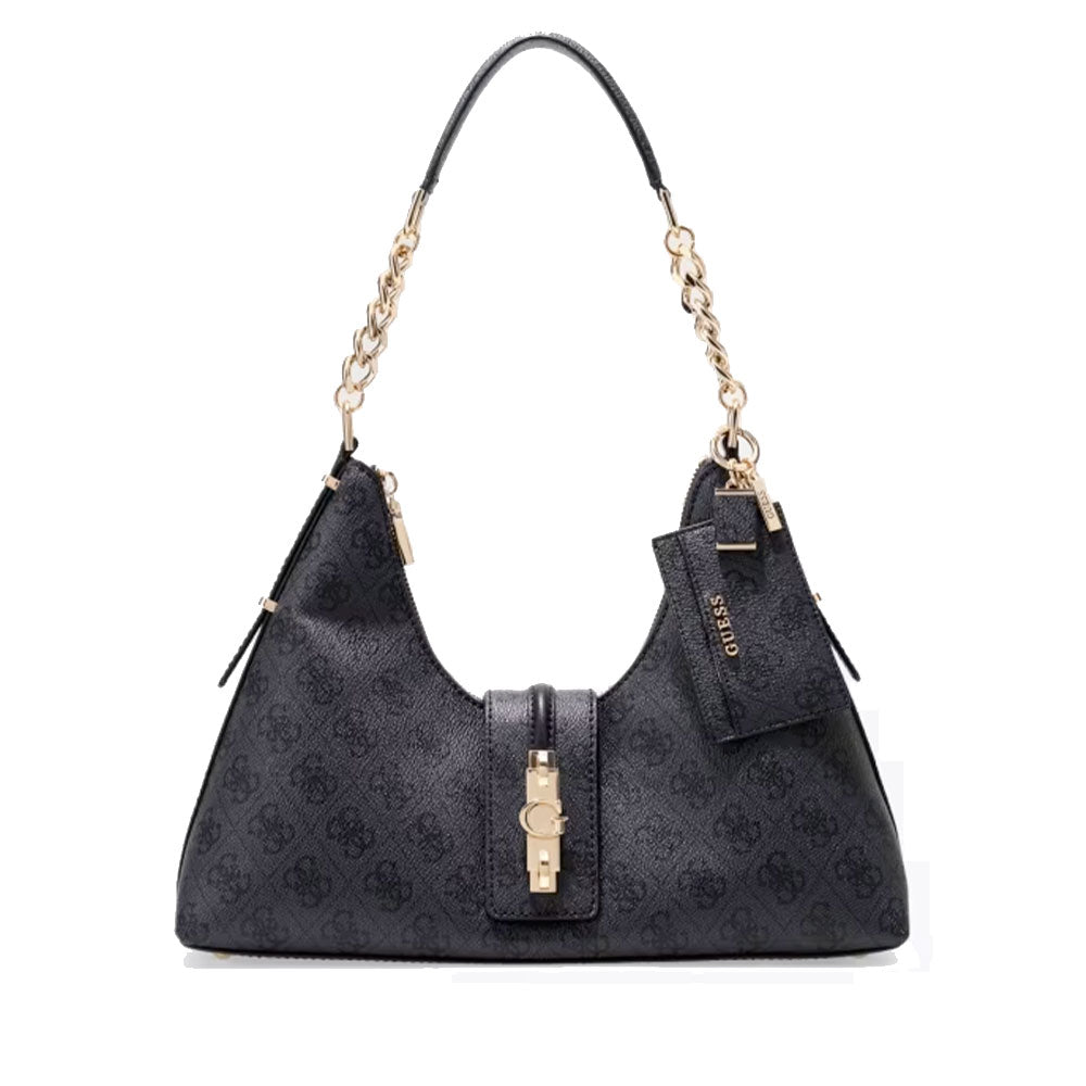 Borsa Donna Hobo a Spalla GUESS Linea Yvonne Colore Coal Logo