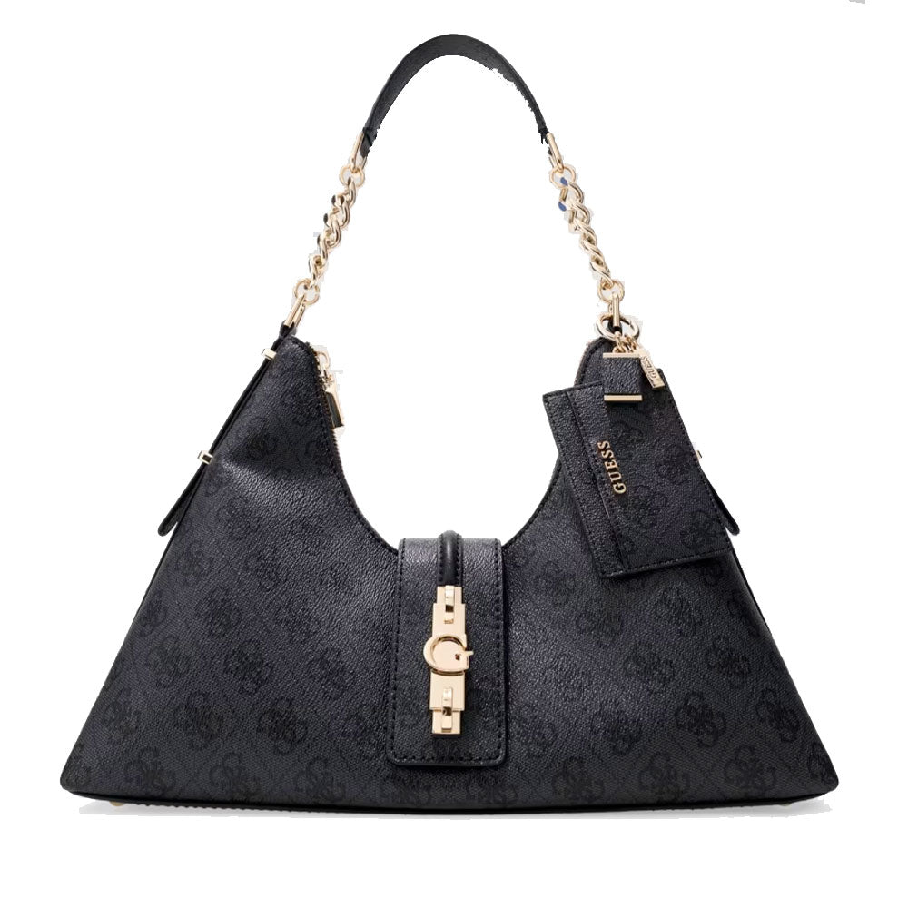 Borsa Donna Hobo a Spalla GUESS Linea Yvonne Colore Coal Logo