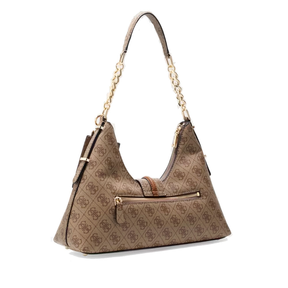 Borsa Donna Hobo a Spalla GUESS Linea Yvonne Colore Latte Logo