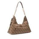 Borsa Donna Hobo a Spalla GUESS Linea Yvonne Colore Latte Logo