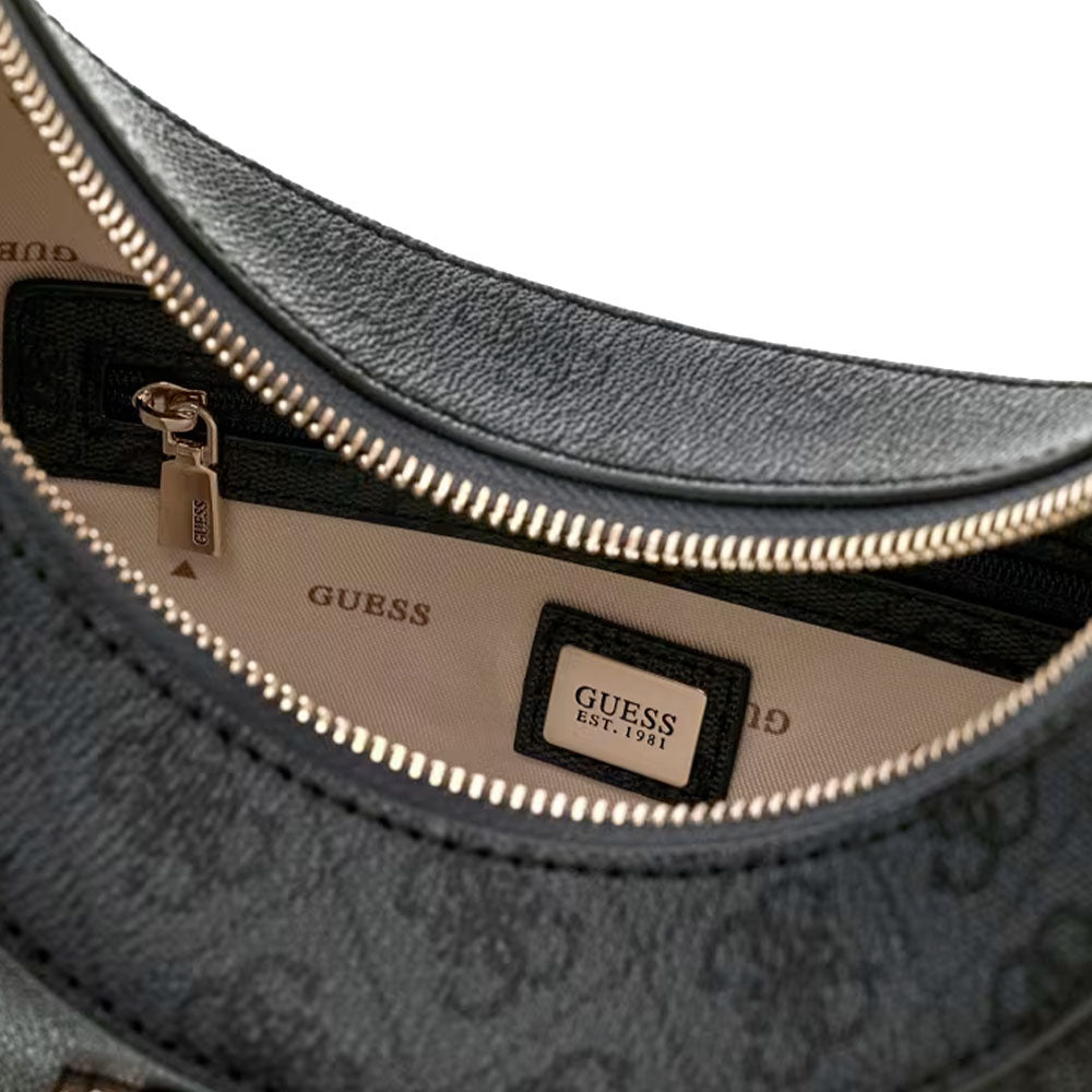 Borsa Donna Hobo a Spalla GUESS Linea Lindsey Colore Coal Logo