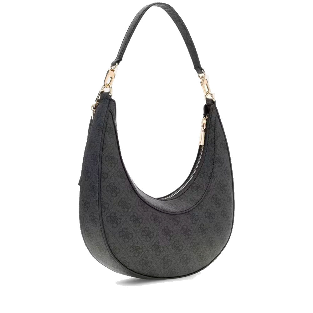 Borsa Donna Hobo a Spalla GUESS Linea Lindsey Colore Coal Logo