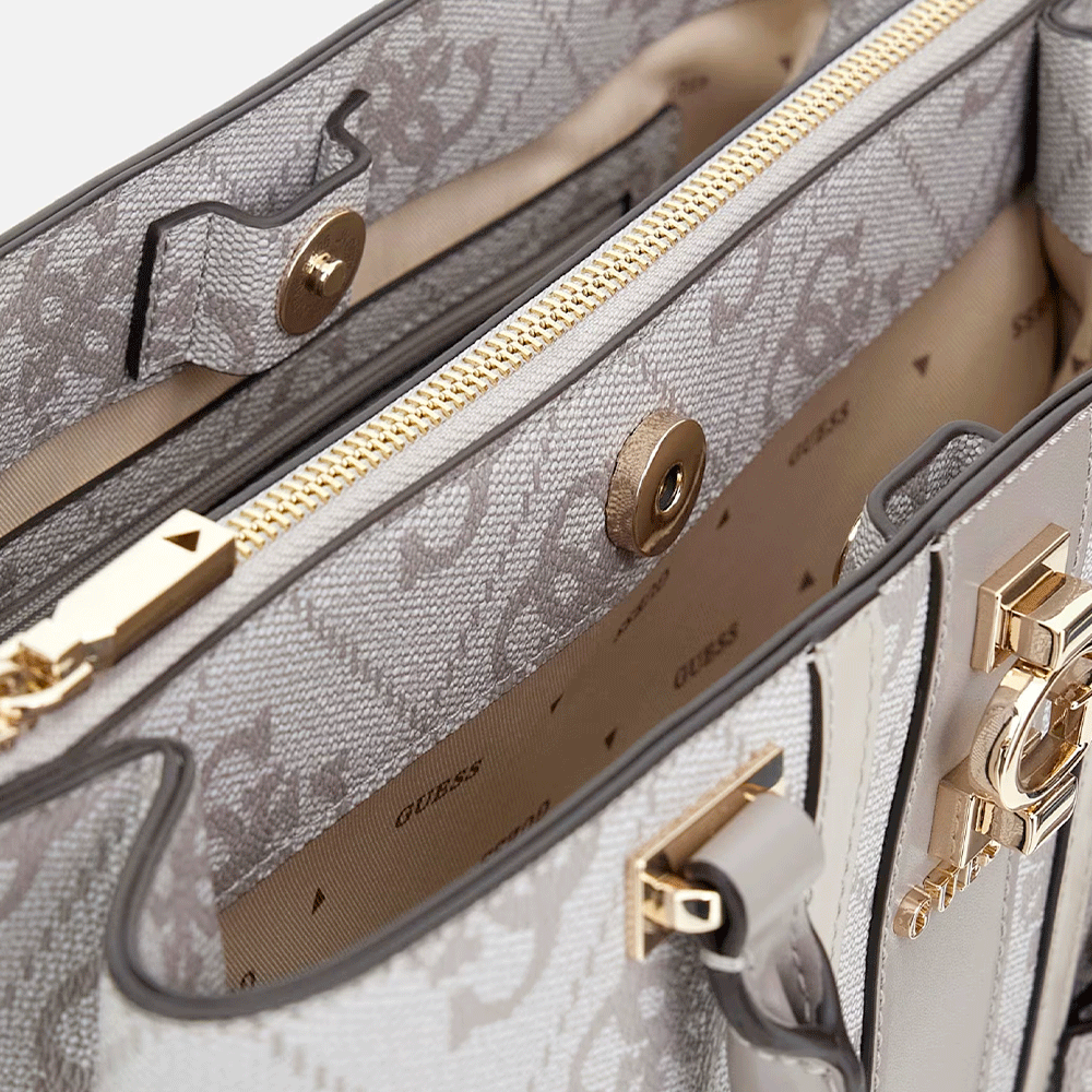 Borsa Donna a Mano GUESS Linea Erenia colore Dark Taupe Logo