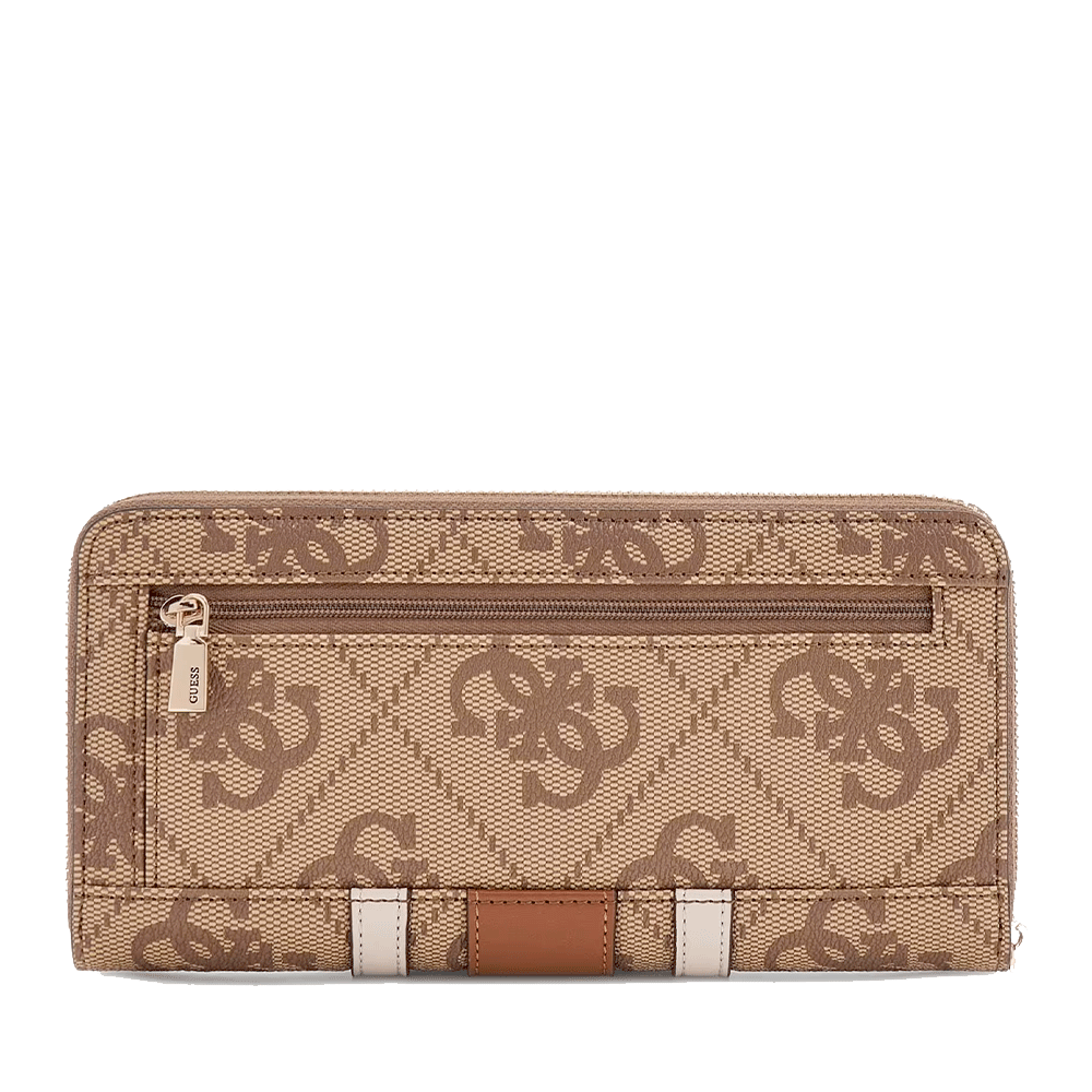 Portafoglio Donna GUESS Zip Around Linea Erenia colore Latte Logo