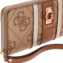 Portafoglio Donna GUESS Zip Around Linea Erenia colore Latte Logo