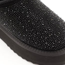 Stivaletti Imbottiti Platform S by MASSIMO SANTINI linea Spilla 01 in Velour Nero con Strass