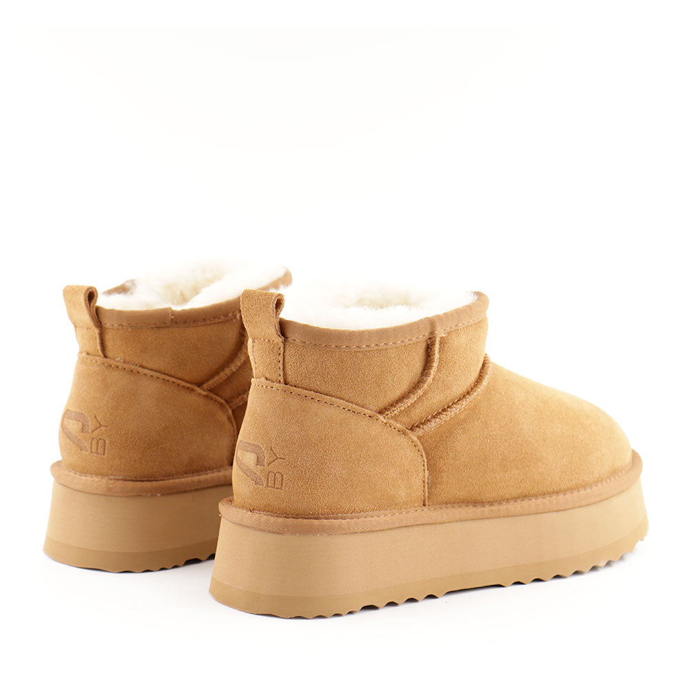 Stivaletti Imbottiti Platform S by MASSIMO SANTINI linea Springer 03 in Velour color Cammello