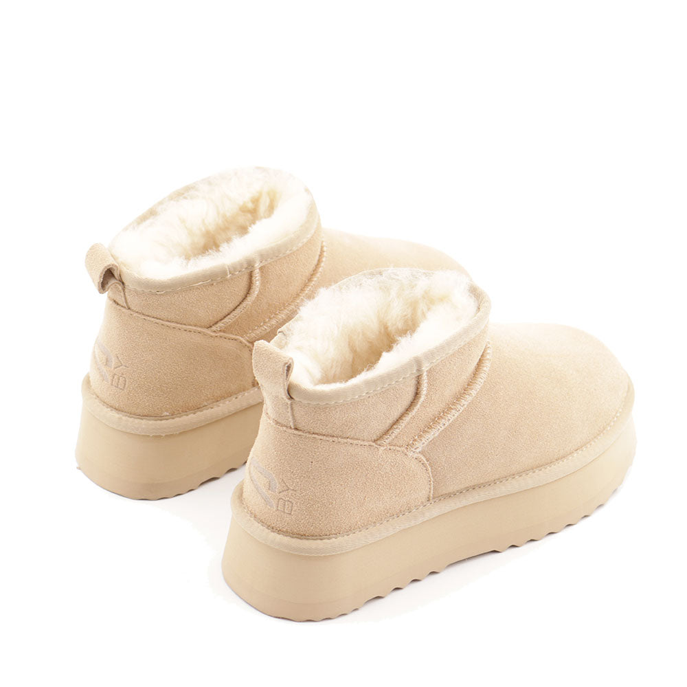 Stivaletti Imbottiti Platform S by MASSIMO SANTINI linea Springer 09 in Velour color Sabbia