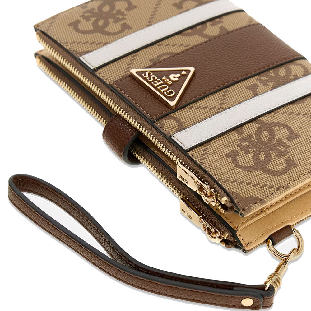 Women's Milk Logo Card and Phone Holder Pouch GUESS Laurel - Brown