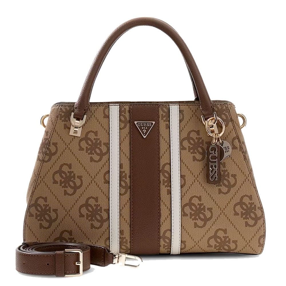 Damen-Henkeltasche GUESS Modell Noelle in Latte Logo - Brown