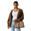 Damen-Henkeltasche GUESS Modell Noelle in Latte Logo - Brown