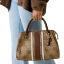 Damen-Henkeltasche GUESS Modell Noelle in Latte Logo - Brown