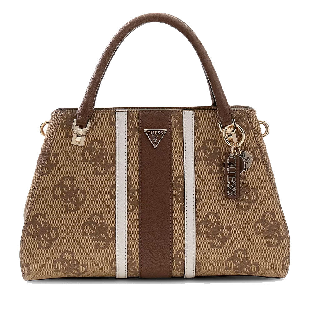 Borsa Donna a Mano GUESS Linea Noelle Colore Latte Logo - Brown