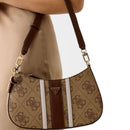 Borsa Donna Hobo a Spalla GUESS Linea Noelle colore Latte Logo - Brown Misura Piccola