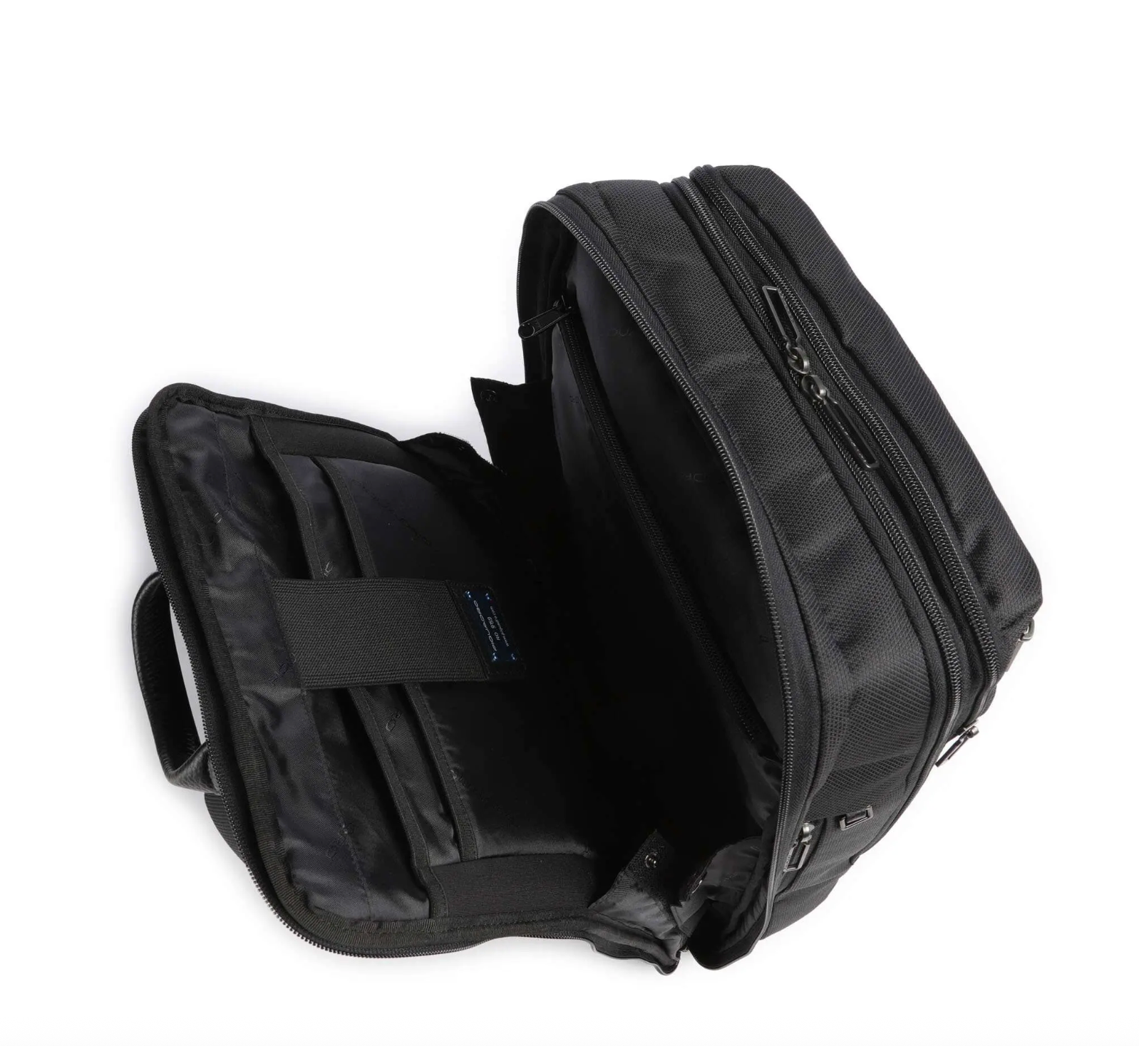 Zaino Uomo PIQUADRO in Pelle e Tessuto Nero Porta Pc 15.6" e iPad Linea Trakai - CA5525W109