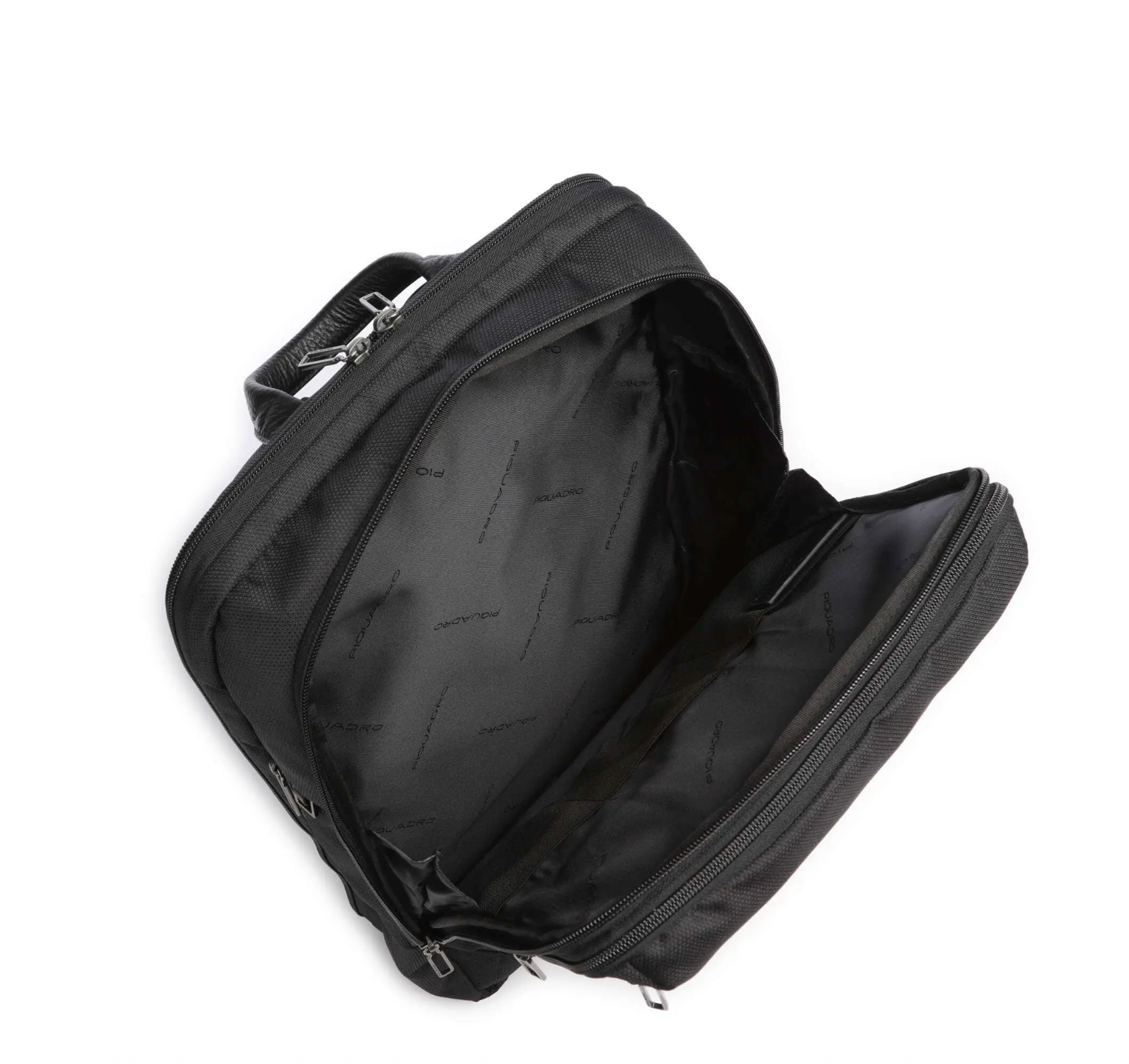 Zaino Uomo PIQUADRO in Pelle e Tessuto Nero Porta Pc 15.6" e iPad Linea Trakai - CA5525W109