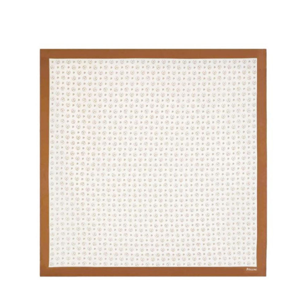 Foulard Donna 68 x 68 cm POLLINI linea Heritage Logo Classic Avorio e Marrone