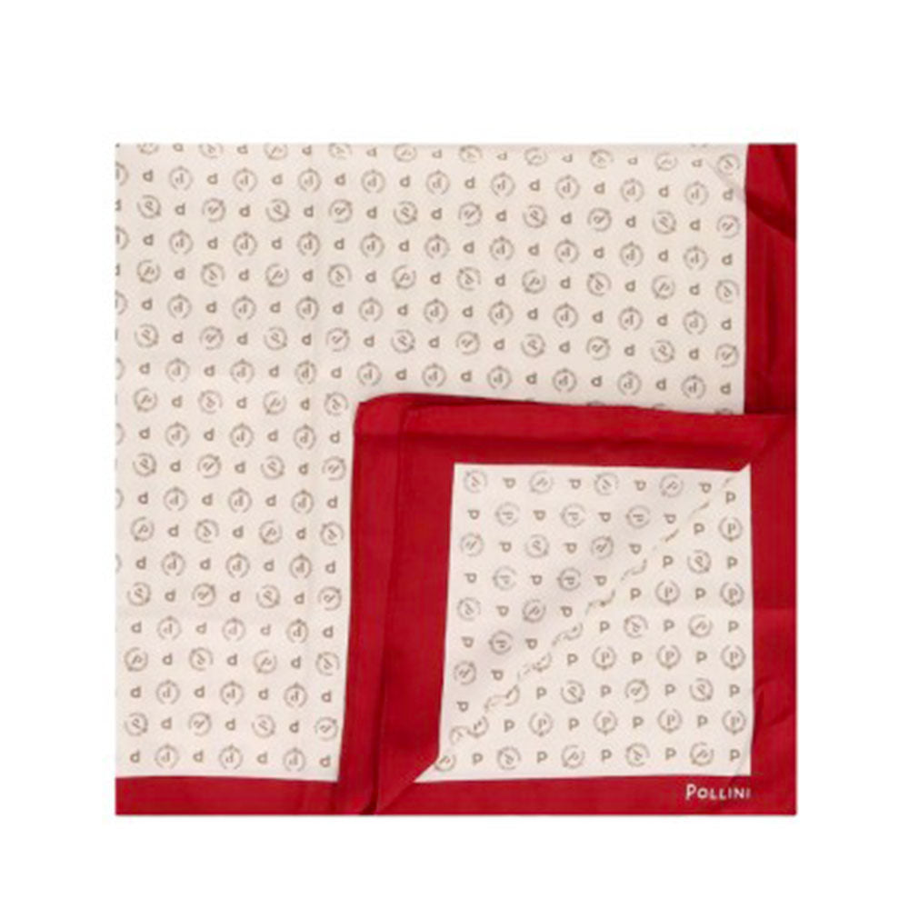 Foulard Donna 68 x 68 cm POLLINI linea Heritage Logo Classic Avorio e Bordeaux