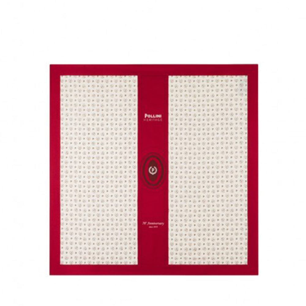 Foulard Donna POLLINI stampa Heritage 70th Anniversary Avorio e Rosso