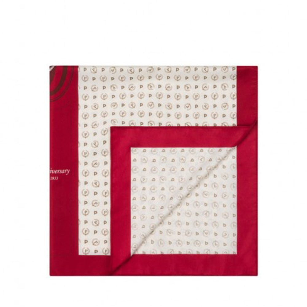 Foulard Donna POLLINI stampa Heritage 70th Anniversary Avorio e Rosso