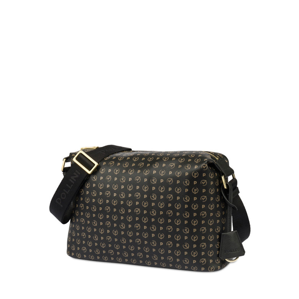 Borsa Donna a Spalla a Tracolla POLLINI linea Heritage Soft Touch Nero e Nero