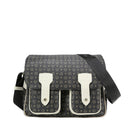 Borsa Donna Messenger Multitasche POLLINI Linea Heritage Logo Classic Nero e Avorio