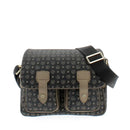 Borsa Donna Messenger Multitasche POLLINI Linea Heritage Logo Classic Nero e Bronzo