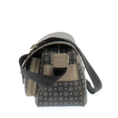 Borsa Donna Messenger Multitasche POLLINI Linea Heritage Logo Classic Nero e Bronzo