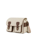 Borsa Donna Messenger Multitasche POLLINI Linea Heritage Logo Classic Avorio e Marrone