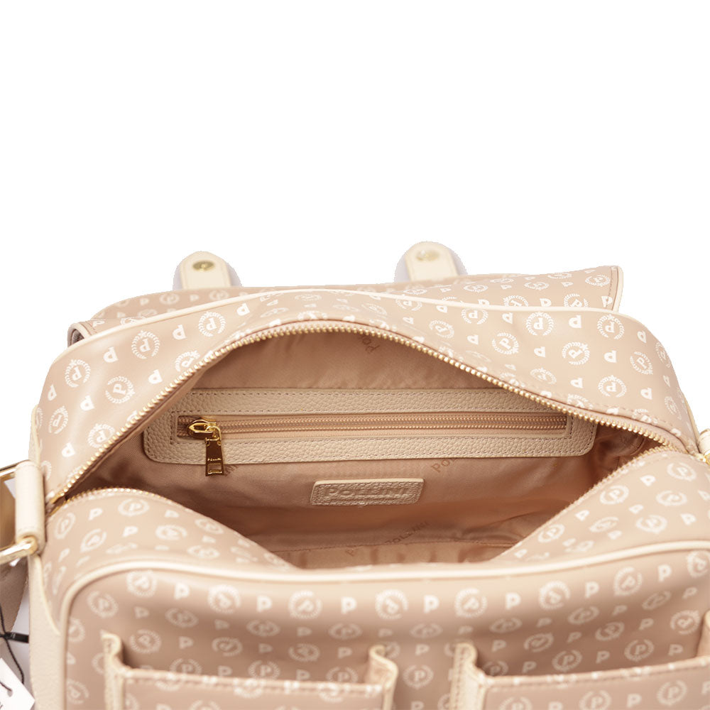 Borsa Donna Messenger Multitasche POLLINI linea Heritage Soft Beige e Avorio